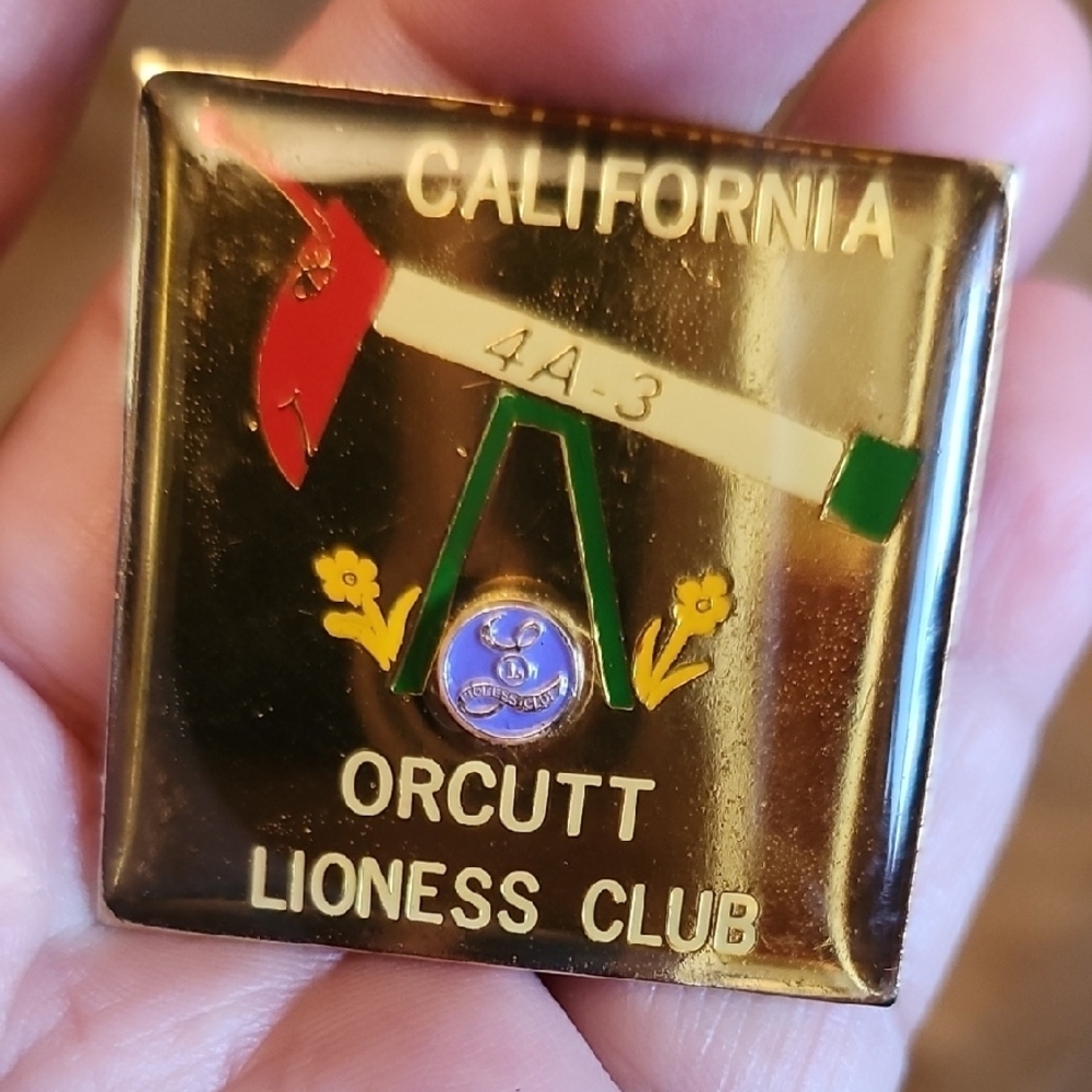 California Orcutt Lioness Club 4A-3 Souvenir Trading Pin 1 5"